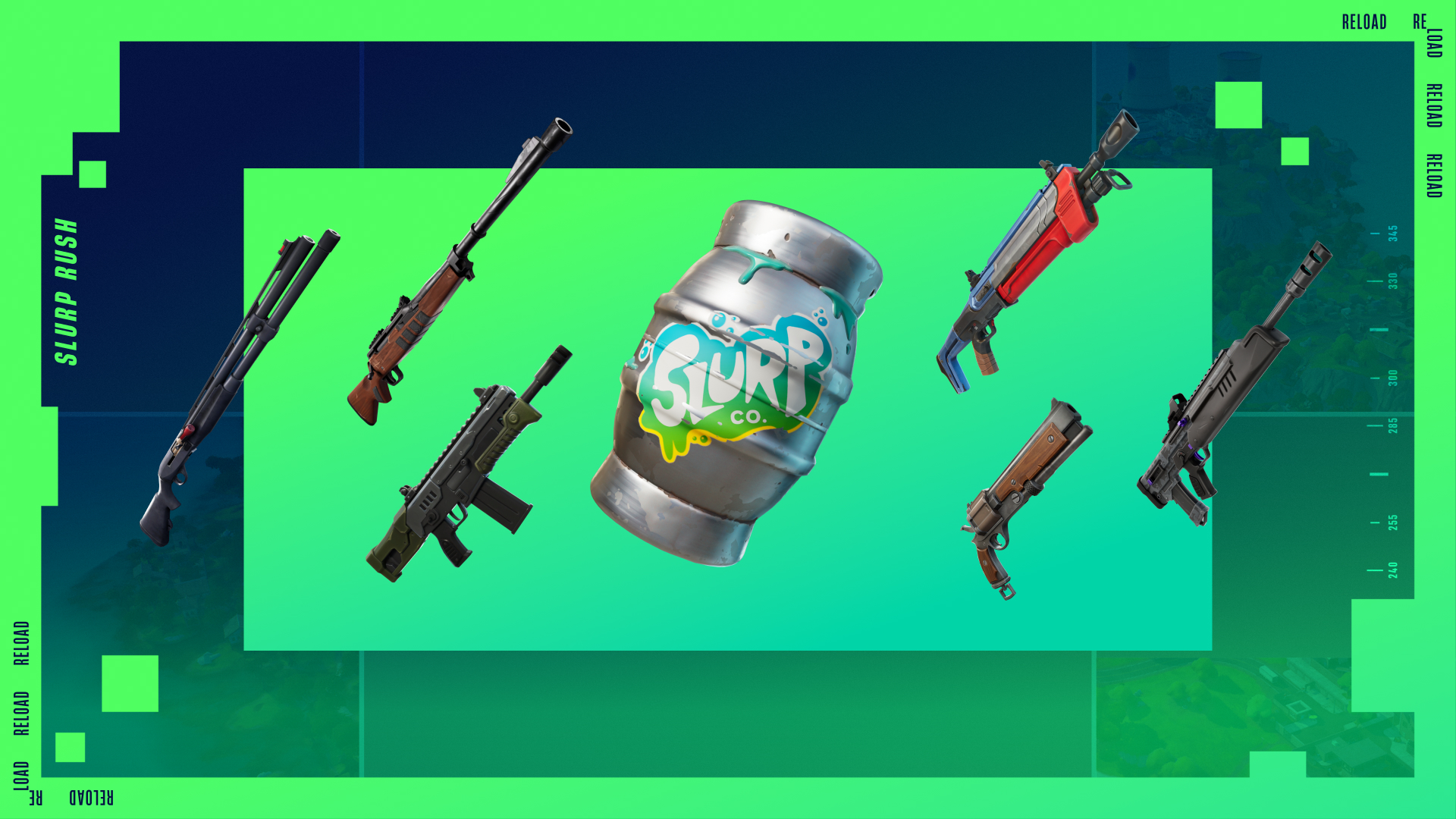 Fortnite Reload Slurp Rush Combat Shotgun Hunting Rifle Hammer Assault Rifle Maven Shotgun Mammoth Pistol Red Eye Assault Rifle
